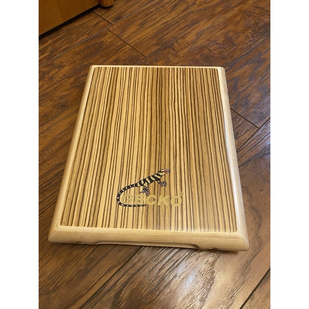 GECKO Travel Box Drum Percussion Instrument Zebra Wood New Without Box
